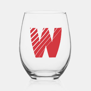 Vaso De Vino Letra inicial monograma moderno rojo del motor de 