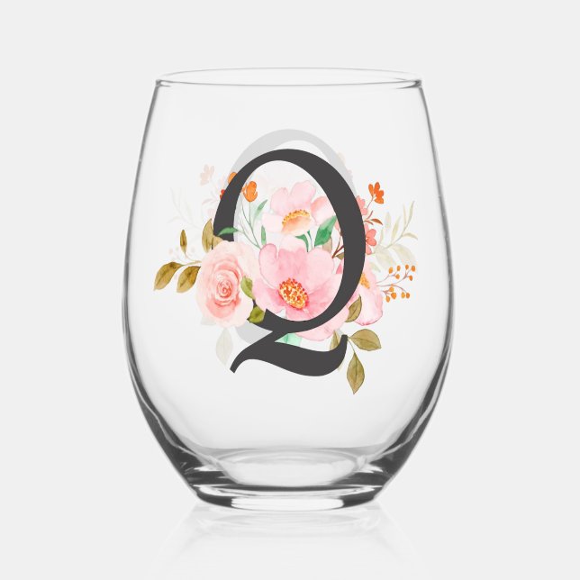 Vaso De Vino Letra Q (Anverso)