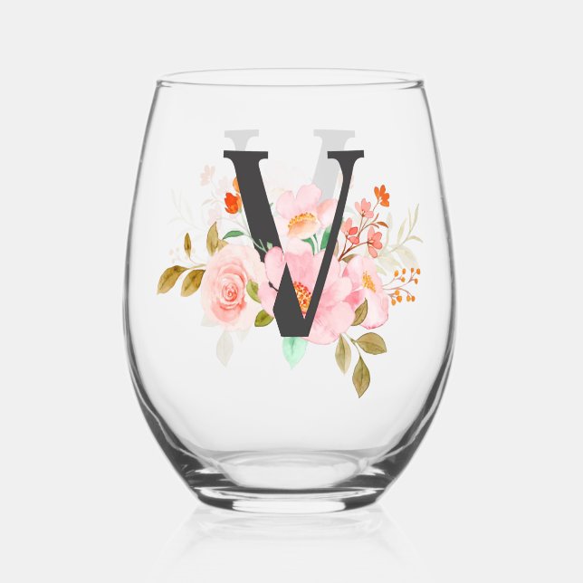 Vaso De Vino Letra V (Anverso)