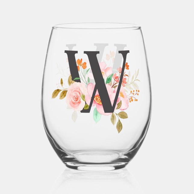 Vaso De Vino Letra W (Anverso)