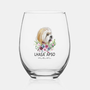 Vaso De Vino Lhasa Apso Shirt Gifts Dog Mom