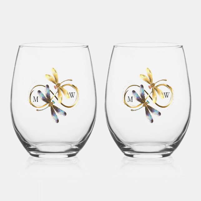Vaso De Vino Libélula Infinito (Anverso)