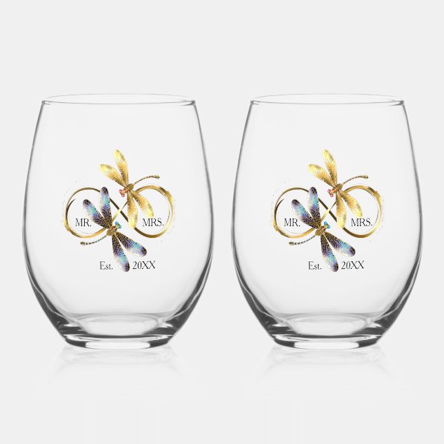 Vaso De Vino Libélula Infinito (Anverso)