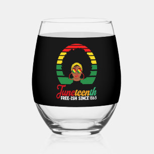 Vaso De Vino Libertad Negra Gratis desde 1865 Juneteenth