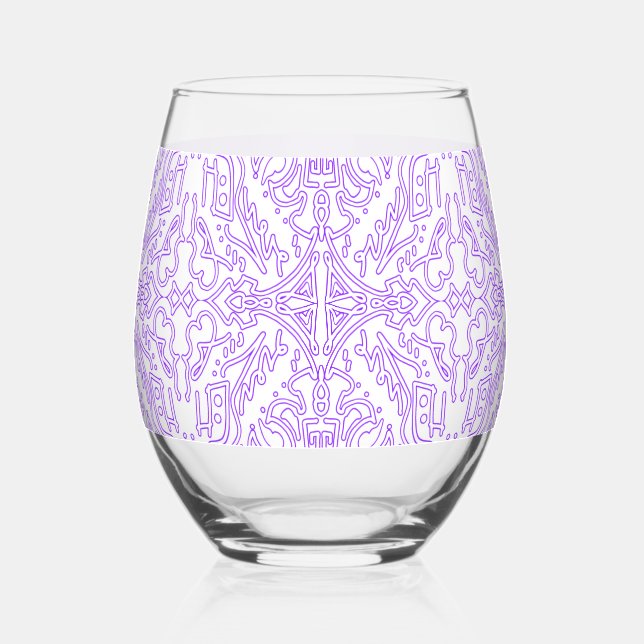 Vaso De Vino Lilac de Nebulosa Mística (Reverso )