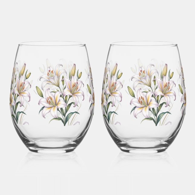Vaso De Vino Lily de Amor Boda (Anverso)