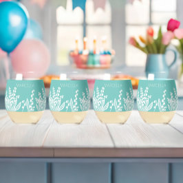 Vaso De Vino Lily Del Nombre Personalizado Floral Del Valle