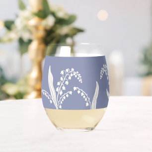 Vaso De Vino Lily Of The Valley Floral Custom Name Stemless Wi