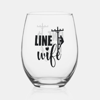 Vaso De Vino Line Wife Electric Worker Lineman