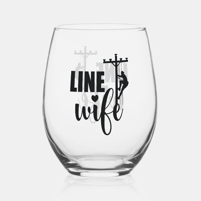 Vaso De Vino Line Wife Electric Worker Lineman (Anverso)
