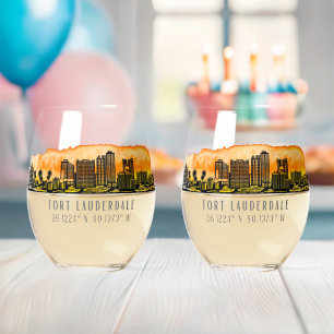 Vaso De Vino Línea aérea y coordenadas de Fort Lauderdale