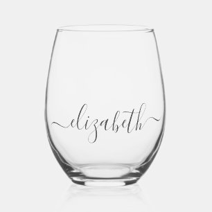 Vaso De Vino Líneas grises claras personalizadas
