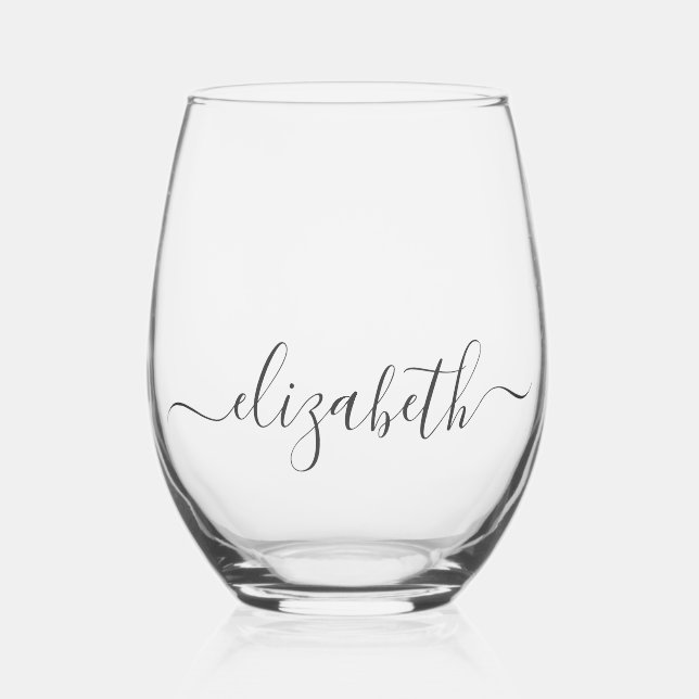 Vaso De Vino Líneas grises claras personalizadas (Anverso)