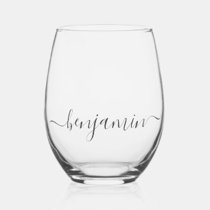 Vaso De Vino Líneas Grises Claras Personalizadas