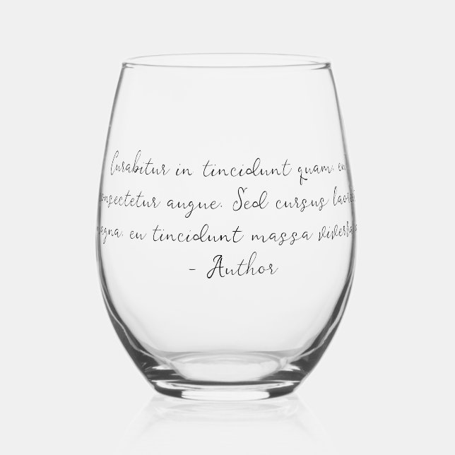 Vaso De Vino lírica de poema de cita personalizado (Anverso)