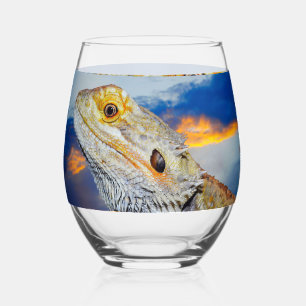 Vaso De Vino Lizard gris al atardecer