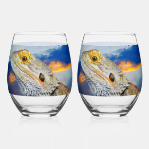 Vaso De Vino Lizard gris al atardecer