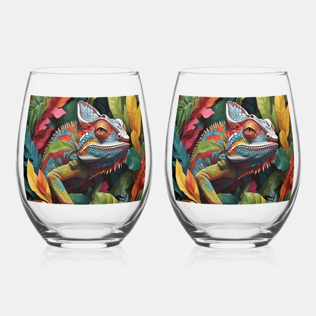 Vaso De Vino Lizard Leaves & Colour    (Anverso)