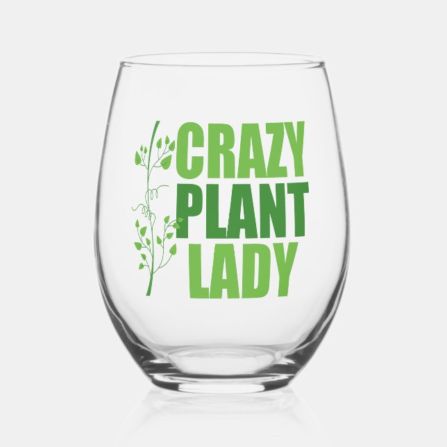 Vaso De Vino Loca planta Lady Cute Green Botanist (Anverso)