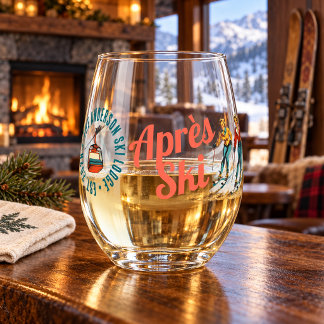 Vaso De Vino Lodge Retro Personalizado Après Ski