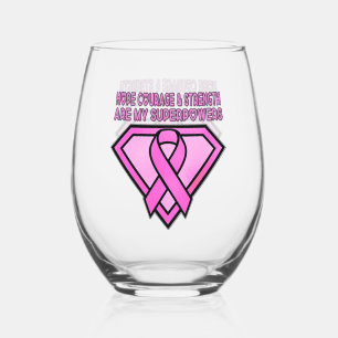 Vaso De Vino Logotipo de Diamante de Conciencia sobre el Cáncer