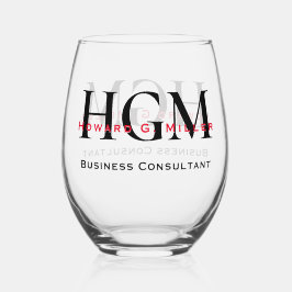 Vaso De Vino Logotipo de Monograma de 3 letras Color Rojo Moder