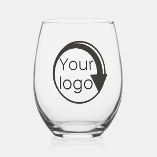 Vaso De Vino Logotipo de promoción de adición comercial con gui