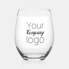 Vaso De Vino Logotipo de promoción para empresas blancas negras