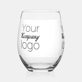 Vaso De Vino Logotipo de promoción para empresas blancas negras