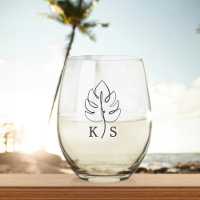 Logotipo del Boda Monstera Monograma personalizado
