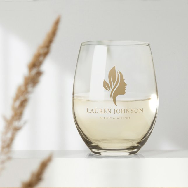 Vaso De Vino Logotipo promocional para Wellness Beauty Business (Subido por el creador)