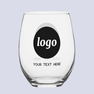 Vaso De Vino Logotipo simple con negocio de promoción de texto