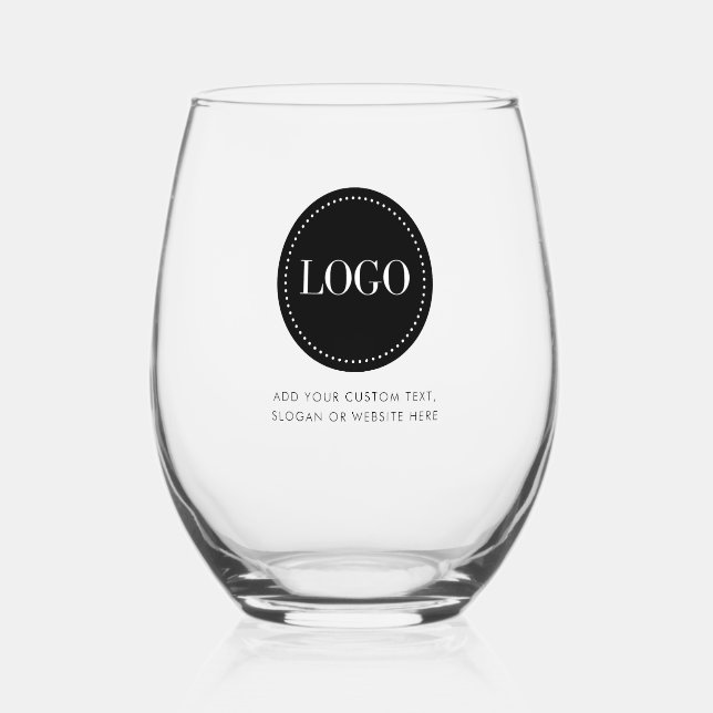 Vaso De Vino Logotipo y texto personalizados (Anverso)