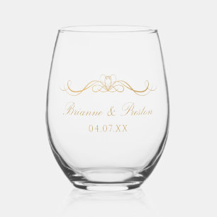 Vaso De Vino Los nombres son el elegante regalo de Boda de guio