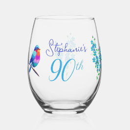 Vaso De Vino Los pájaros coloridos me olvidan, no la floral 90 