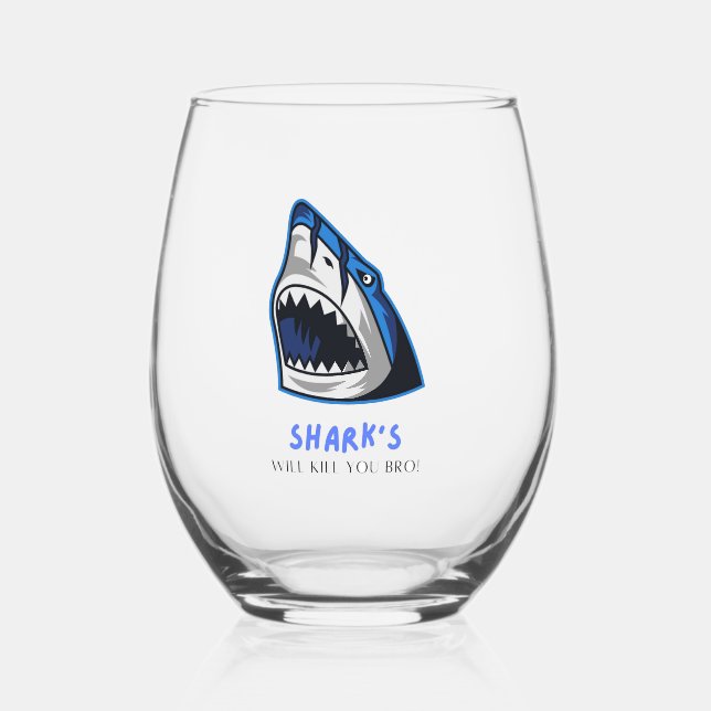 VASO DE VINO LOS TIBURONES TE MATARÁN... CITA DIVERTIDA (Anverso)