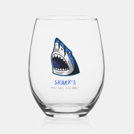 VASO DE VINO LOS TIBURONES TE MATARÁN HERMANO...  FRASE DIVERTI