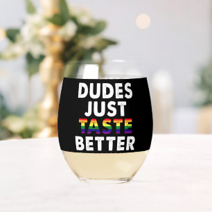 Vaso De Vino Los Tipos Saben Mejor Regalo del Orgullo Gay Idea