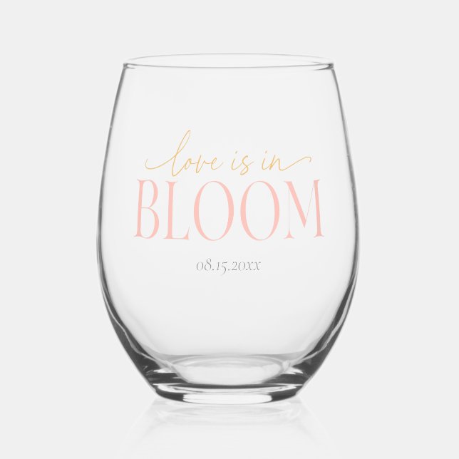 Vaso De Vino Love Is In Bloom Bridal Shower  (Anverso)