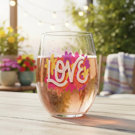 Vaso De Vino LOVE Stemless Wine Glass