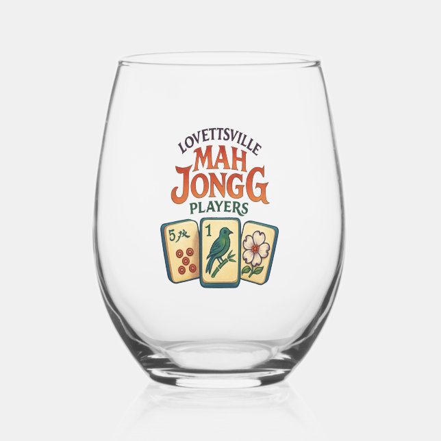 Vaso De Vino Lovettsville Mah Jongg Players (Anverso)