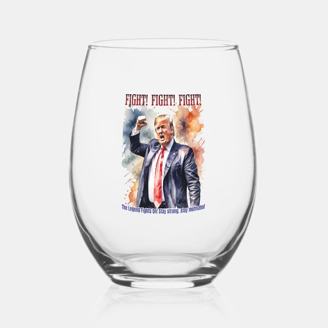 Vaso De Vino ¡Luchar! ¡Luchar! ¡Luchar! Leyenda de Trump (Anverso)