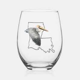 Vaso De Vino Luisiana Pelican Stemless Wine Glass
