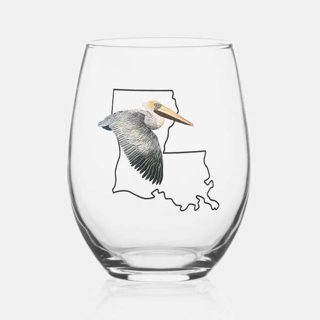Vaso De Vino Luisiana Pelican Stemless Wine Glass (Anverso)