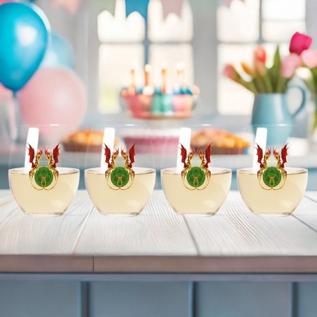 Vaso De Vino Luna Creciente Celta Y Dragones (Insitu (Baby Shower))