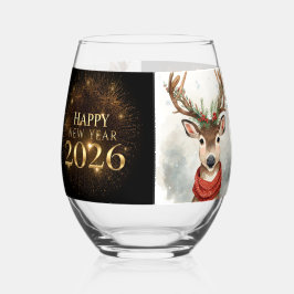 Vaso De Vino Luxury black gold new year Wine glass