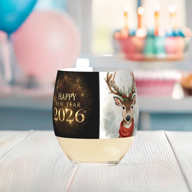 Vaso De Vino Luxury black gold new year Wine glass (Insitu (Baby Shower))