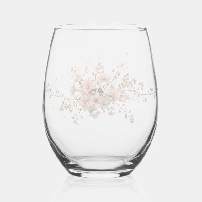 Vaso De Vino Luxury Spring Wildflower bird Spring Flower Bouque (Reverso )