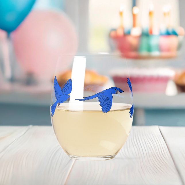 Vaso De Vino Macao azul (Insitu (Baby Shower))