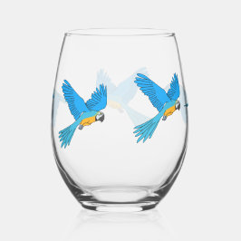 Vaso De Vino Macao azul amarillo